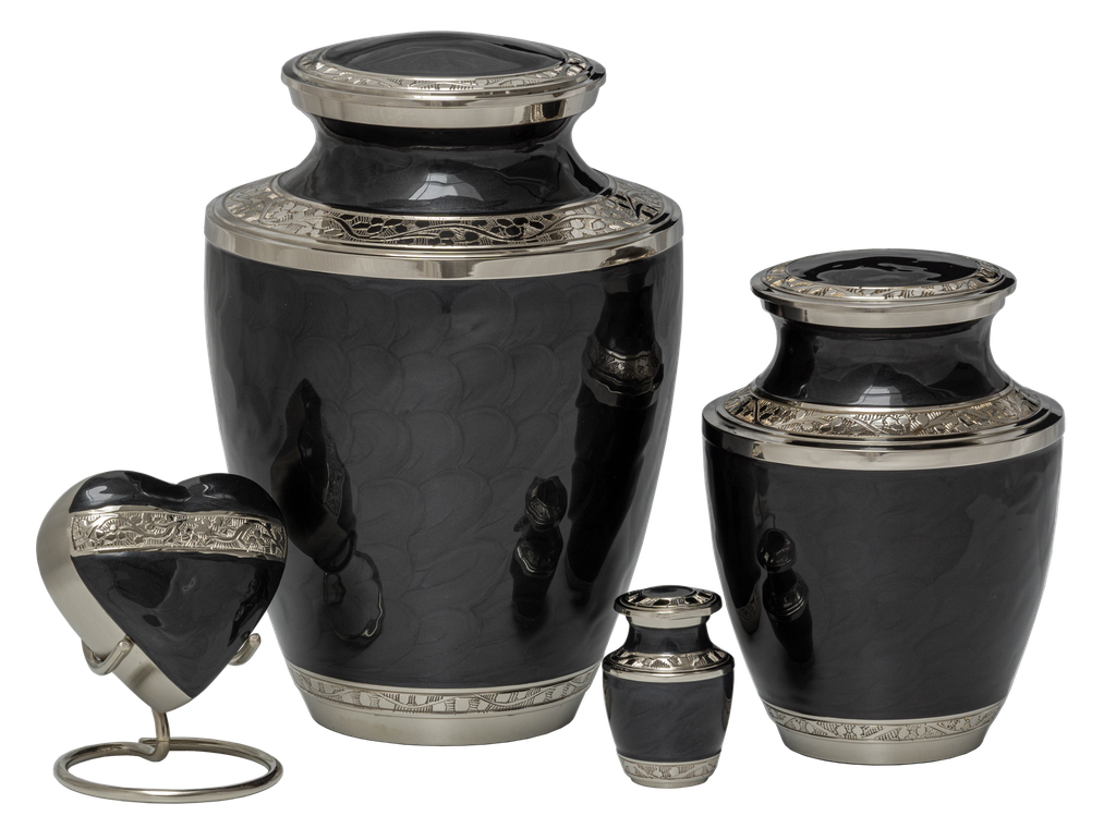 Mother of Pearl Black Miniature Urn