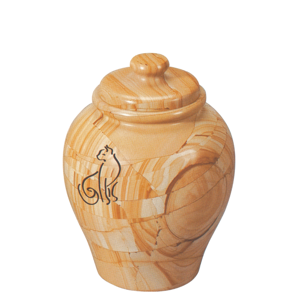 Teak Strata Medium Marble Urn