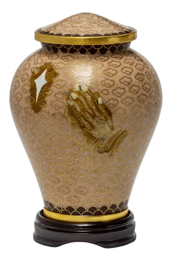 [810 PH] Praying Hands Cloisonne Medium Urn