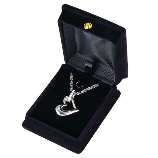 [429 SCH] Silver Crystal Heart Pendant